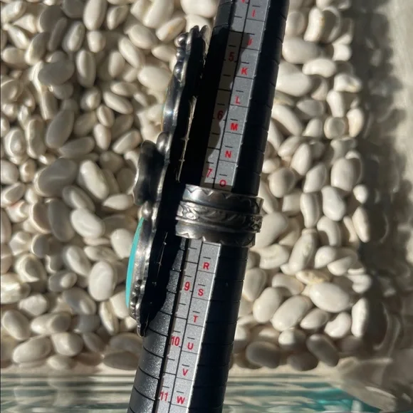 Mercury Orchard  vintage one of a kind Turquoise Silver Statement Ring - Picture 11 of 11